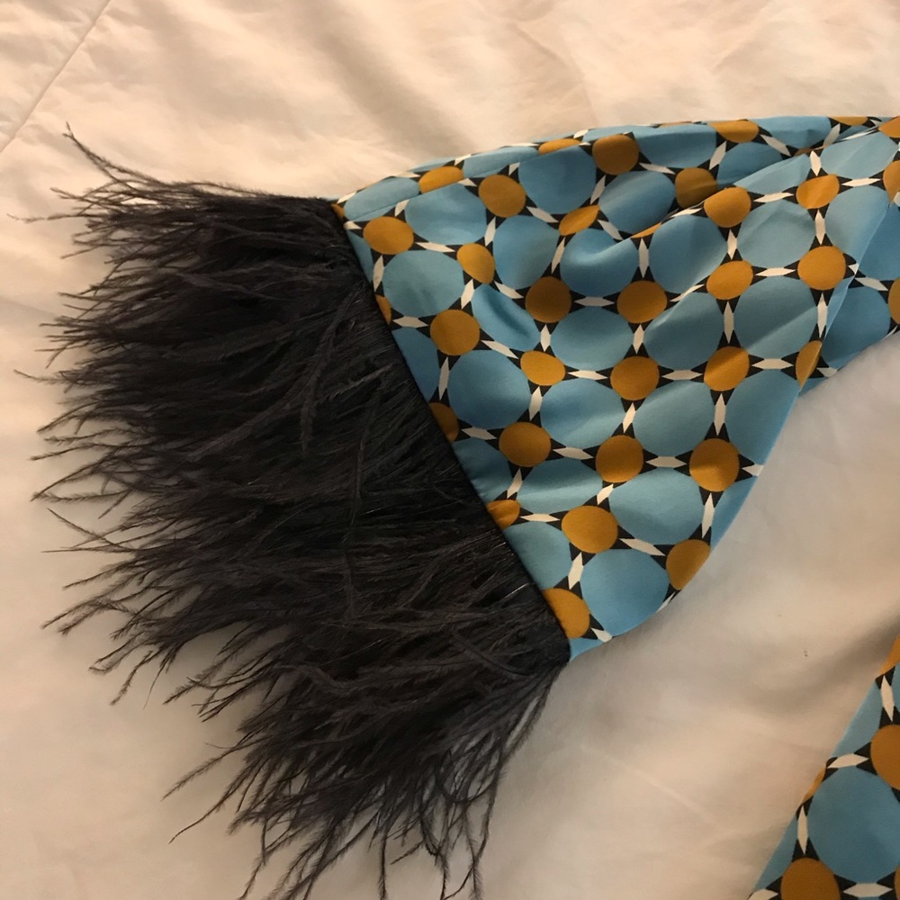 Zara blogger Fav! NWT blue print feather kimono - Picture 8 of 8